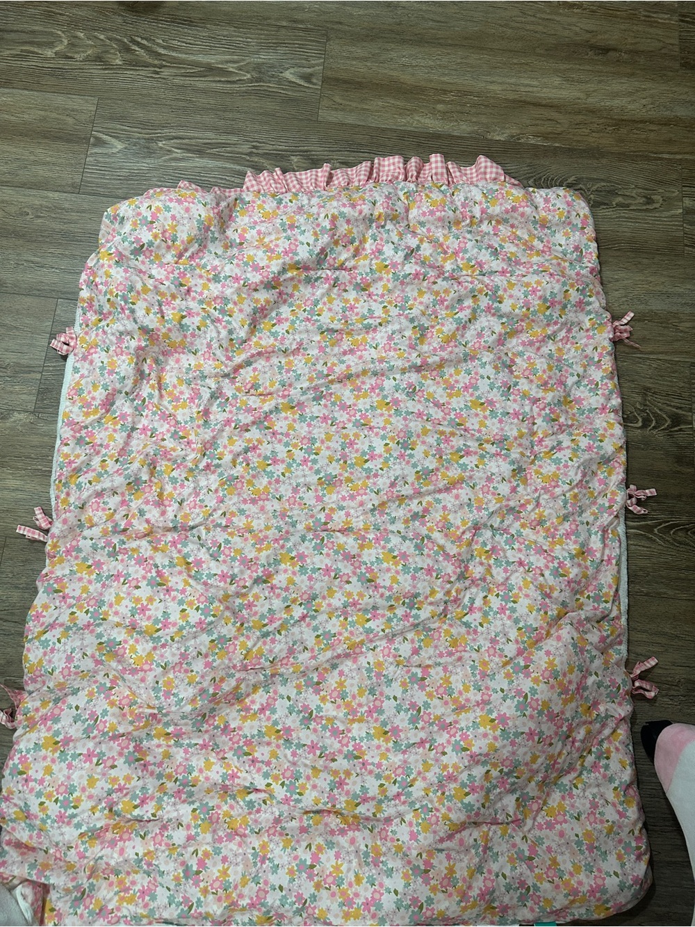 Floral Pink Quilted Bedding Throw - Soft Floral Print